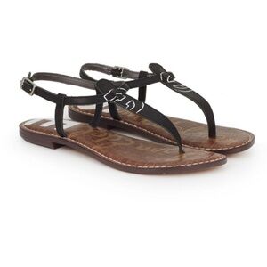 Sam Edelman Black Gigi‎ Logo Thong Sandal Size 6.5 Women